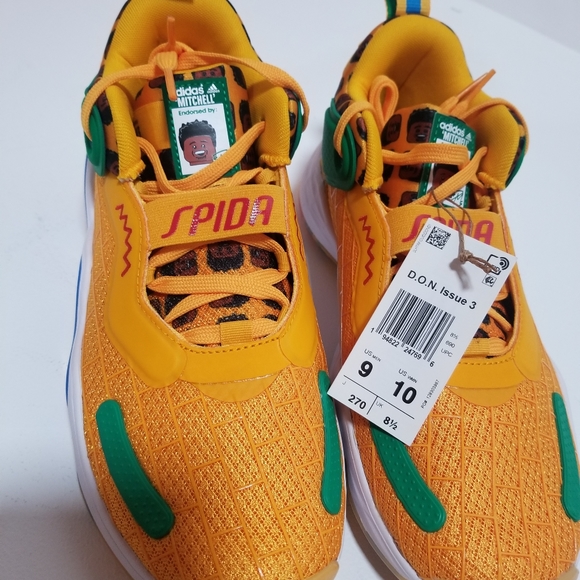 New Adidas x D.O.N issue 3 size 10 basketball yellow with green and blue - Picture 4 of 10